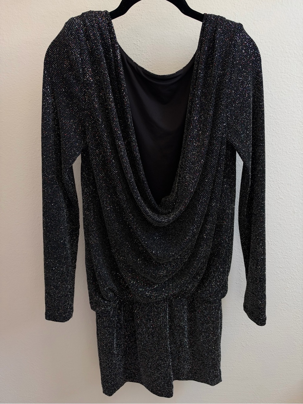 NWT ASTR The Label Sparkle Metallic Cowl Back Mini Dress | Planet Blue